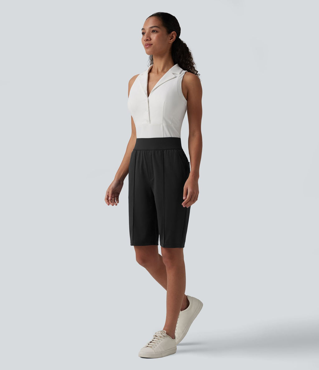 Short de golf séchage rapide taille haute avec poches 25 cm - Golf Tee - UPF40+