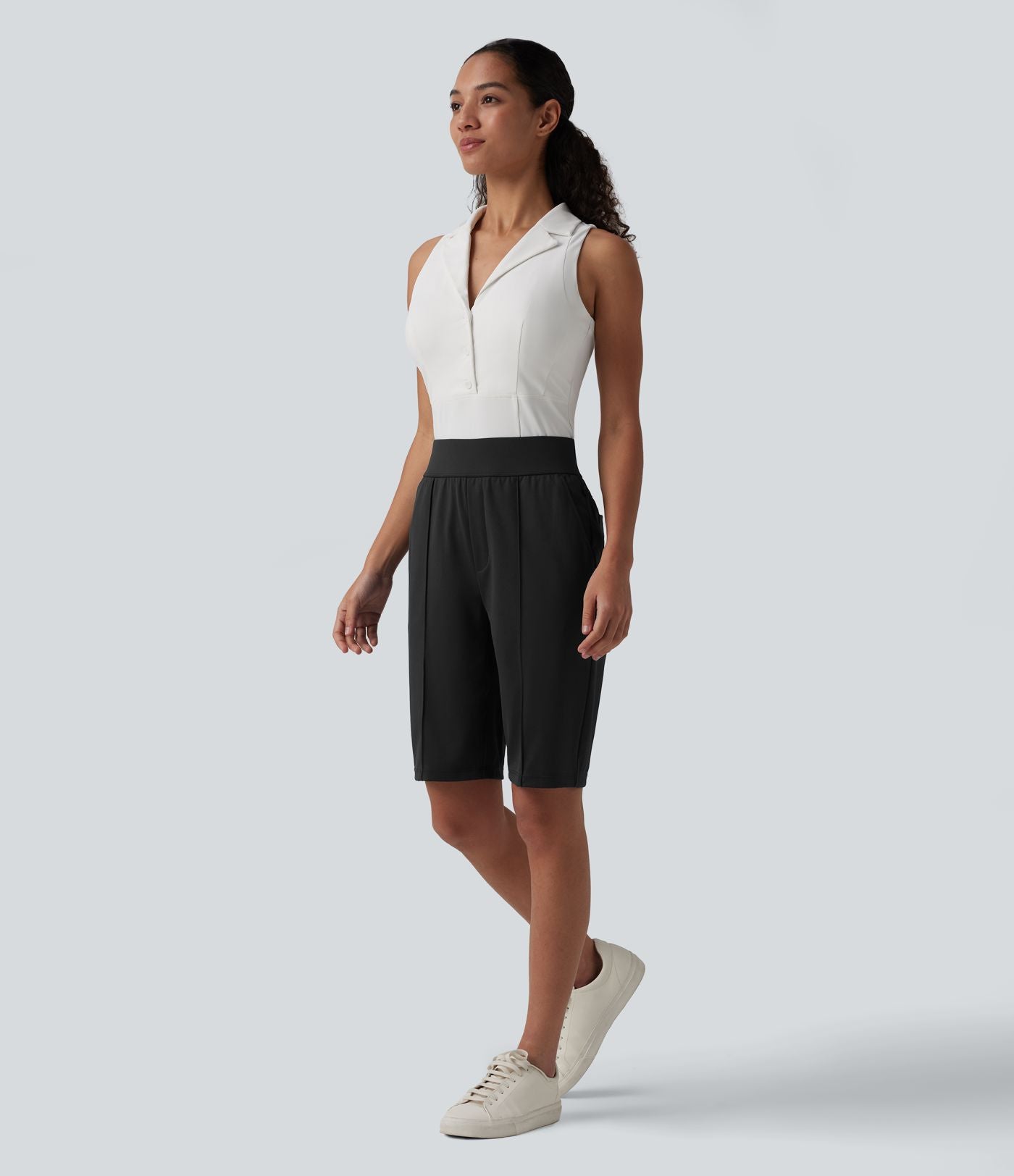 Short de golf séchage rapide taille haute avec poches 25 cm - Golf Tee - UPF40+