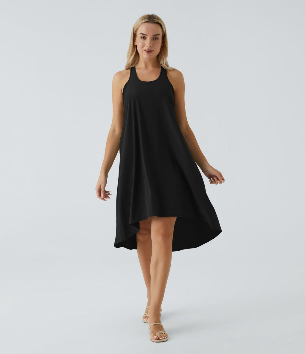 Robe décontractée mi-longue Breezeful™ dos nageur poche latérale fluide asymétrique séchage rapide A-C