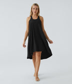 Robe décontractée mi-longue Breezeful™ dos nageur poche latérale fluide asymétrique séchage rapide A-C