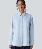 Chemise tailleur oversize manches longues à rayures