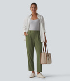 Halara Flex™ Pantalon tailleur fuselé taille haute en tissu gaufré avec poches