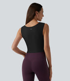 Débardeur de yoga court col Queen Anne SoftlyZero™ Plush