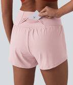 Short de yoga 2-en-1 SoftlyZero™ Airy croisé taille haute 7,5 cm effet frais InstantCool avec poches