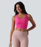 SoftlyZero™ Plush Débardeur de sport dos nu croisé et torsadé, bretelles ajustables et soutien-gorge intégré