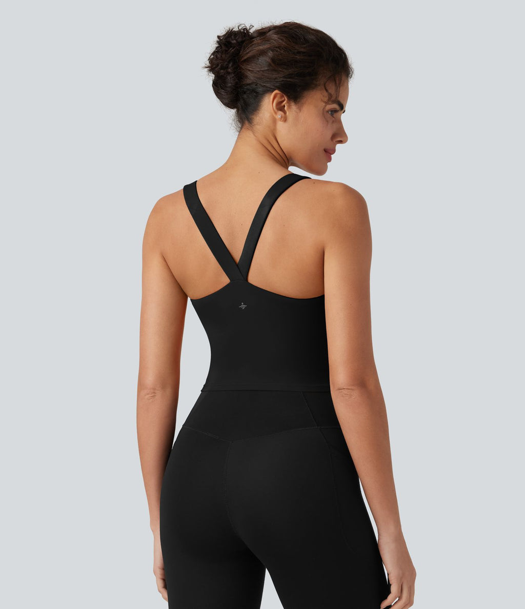 Débardeur court de yoga SoftlyZero™ Plush décolleté en cœur soutien-gorge intégré