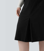 Jupe décontractée grande taille mi-longue en velours côtelé taille mi-haute avec poches