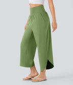 Pantalon fluide resort Breezeful™ à séchage rapide, coupe fendue et effet ventre plat