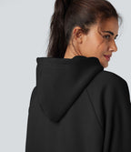 Sweat-shirt coton polaire à capuche cordon de serrage manches longues avec poches