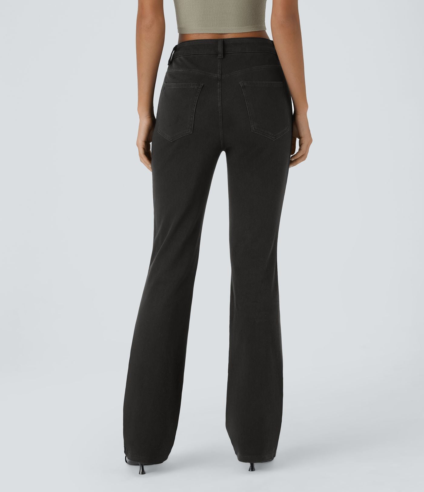 Halara Flex™ Jean Évasé Casual Taille Mi-haute Tricot Extensible Boutonnés Poches