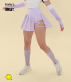 Jupe mini de danse plissée 2-en-1 Halara X Smiley® Breezeful™ taille haute à ourlet asymétrique séchage rapide avec poches