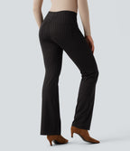 Halara Flex™ Pantalon tailleur évasé à rayures taille haute avec poches