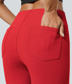 Pantalon tailleur légèrement évasé taille haute avec poches arrière Halara Flex™