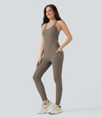 Combinaison-pantalon d'entraînement gainante avec poches - Édition Easy Peasy Halara UltraSculpt™