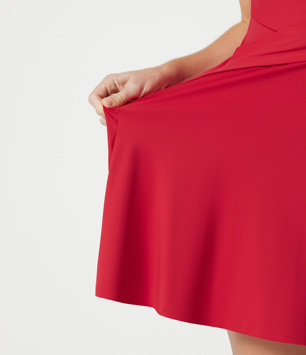 Robe de tennis courte SoftlyZero™ Airy avec brassière intégrée 2-en-1, douce et respirante, avec poches, bonnets DD à F - Édition Easy Peasy - Protection solaire UPF50+