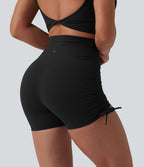 Short cycliste de yoga Halara UltraSculpt™ taille haute froncé lacé 7,5 cm avec poche