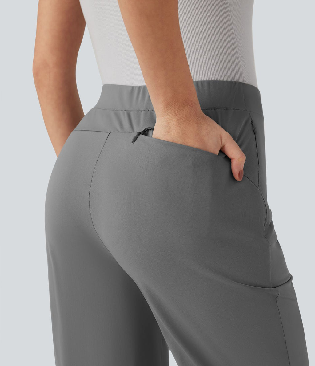 Pantalon de travail Halara Flex™ droit 7/8, taille haute, avec poches