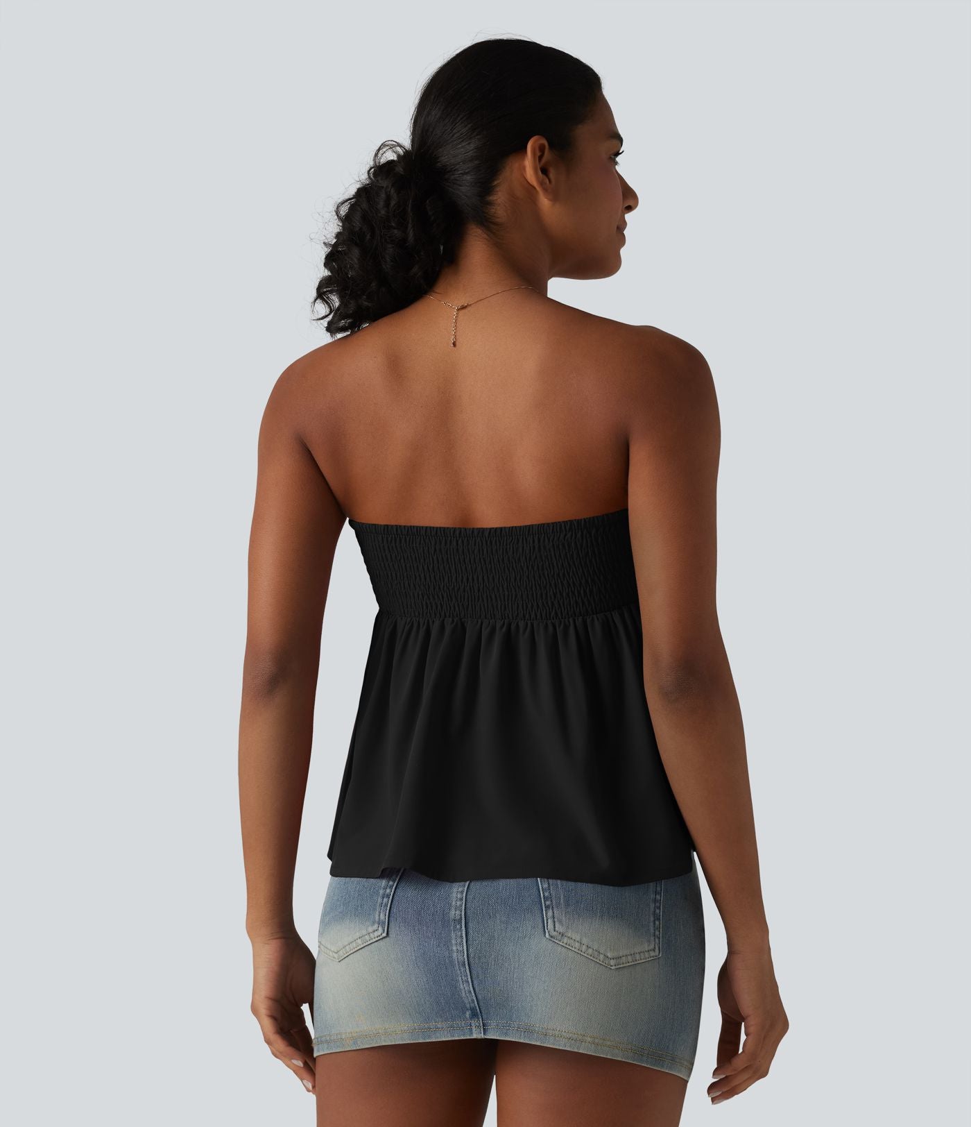 Haut bandeau babydoll Breezeful™ à smocks, bas volanté et séchage rapide