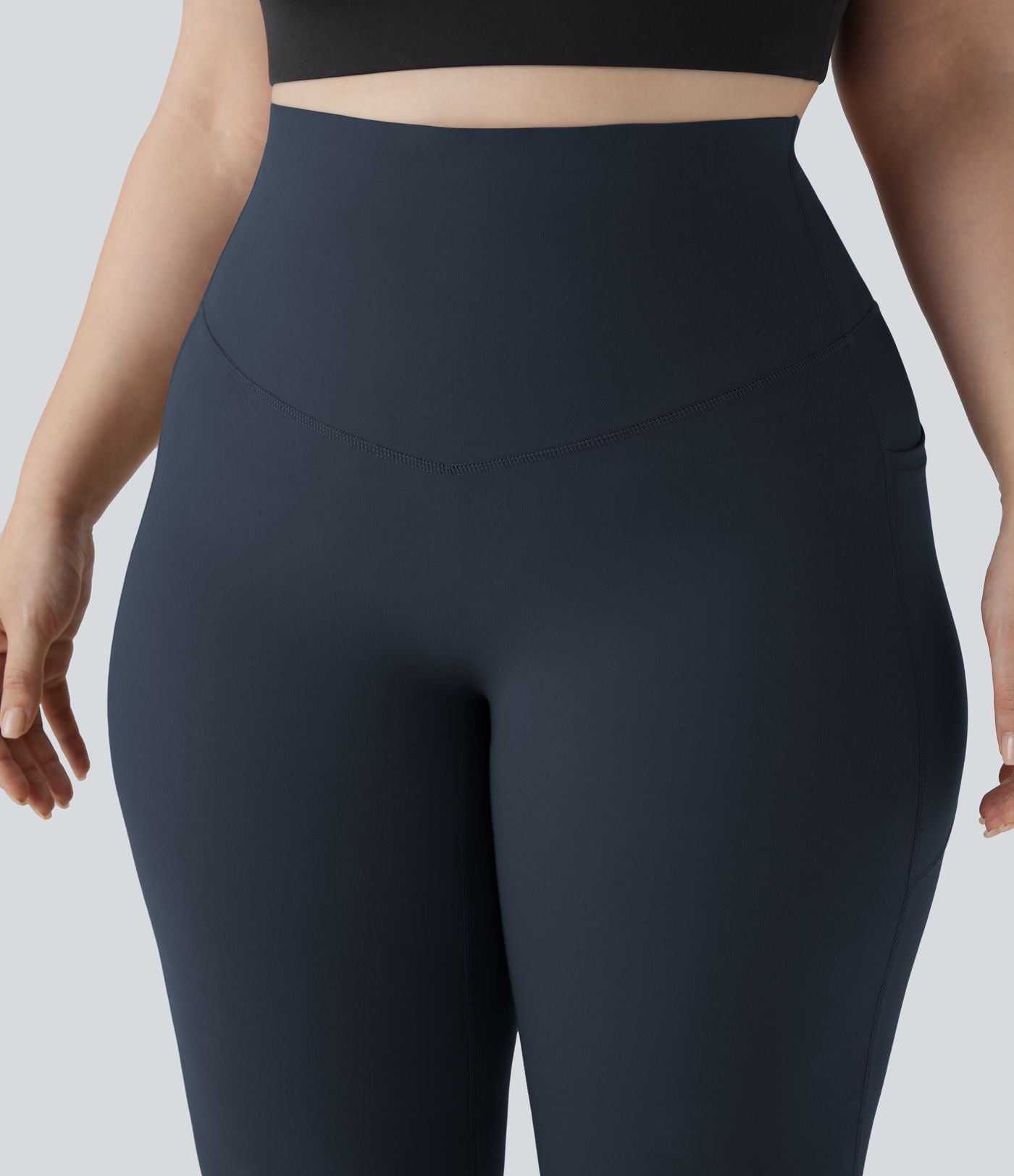 Pantalon de yoga à coupe bootcut gainant taille haute grande taille avec poches Halara UltraSculpt™