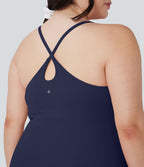 Robe de sport grande taille dos nu Softlyzero™ Plush - longueur rallongée - Easy Peasy Edition