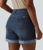 Short en jean Halara Flex™ casual taille haute 15 cm avec poches