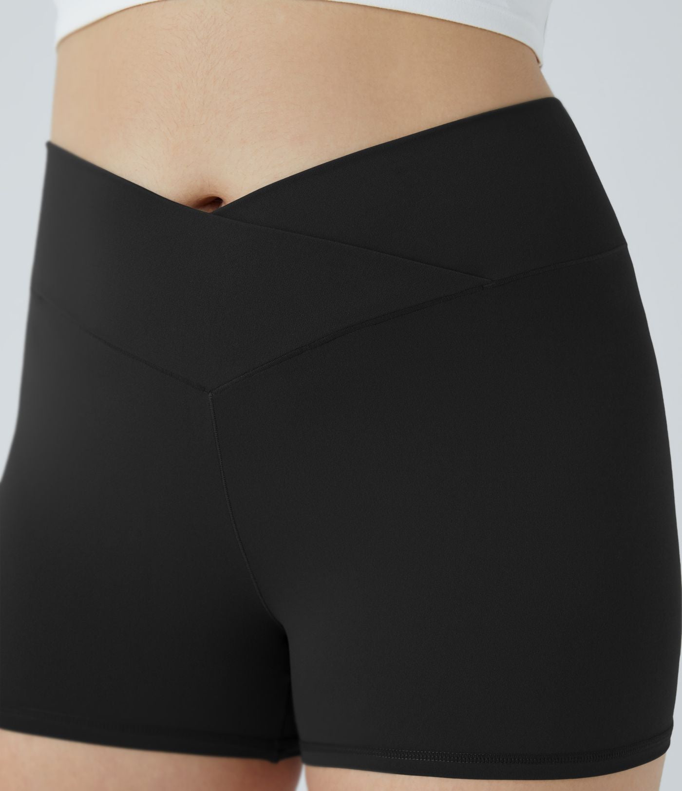 Softlyzero™ Short 7,5cm Bike Yoga à Taille Haute Croisée Unie Grande Taille