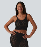 Débardeur pull crop à maille ajourée