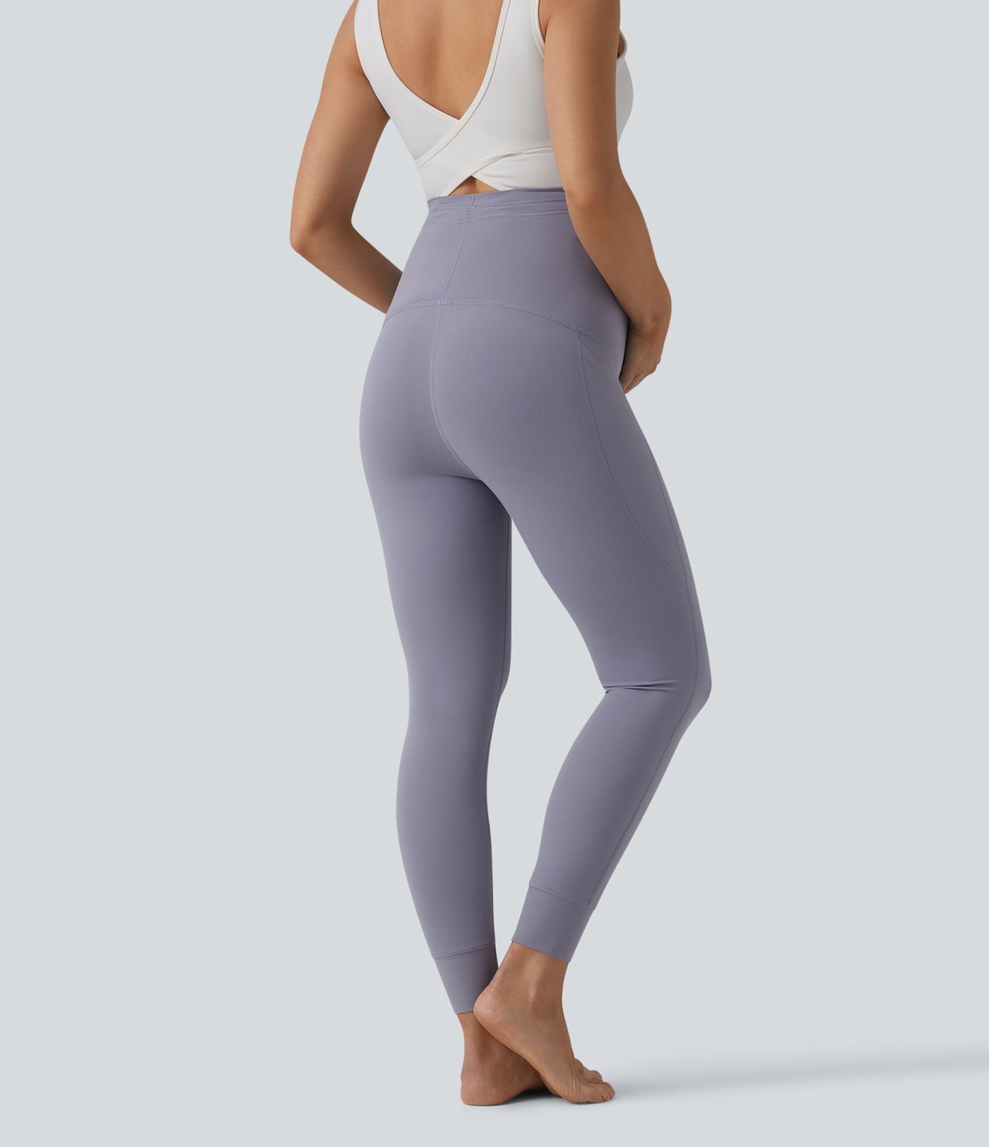 Halara UltraSculpt™ Legging yoga maternité 7/8 uni taille ultra haute à cordon de serrage avec poches
