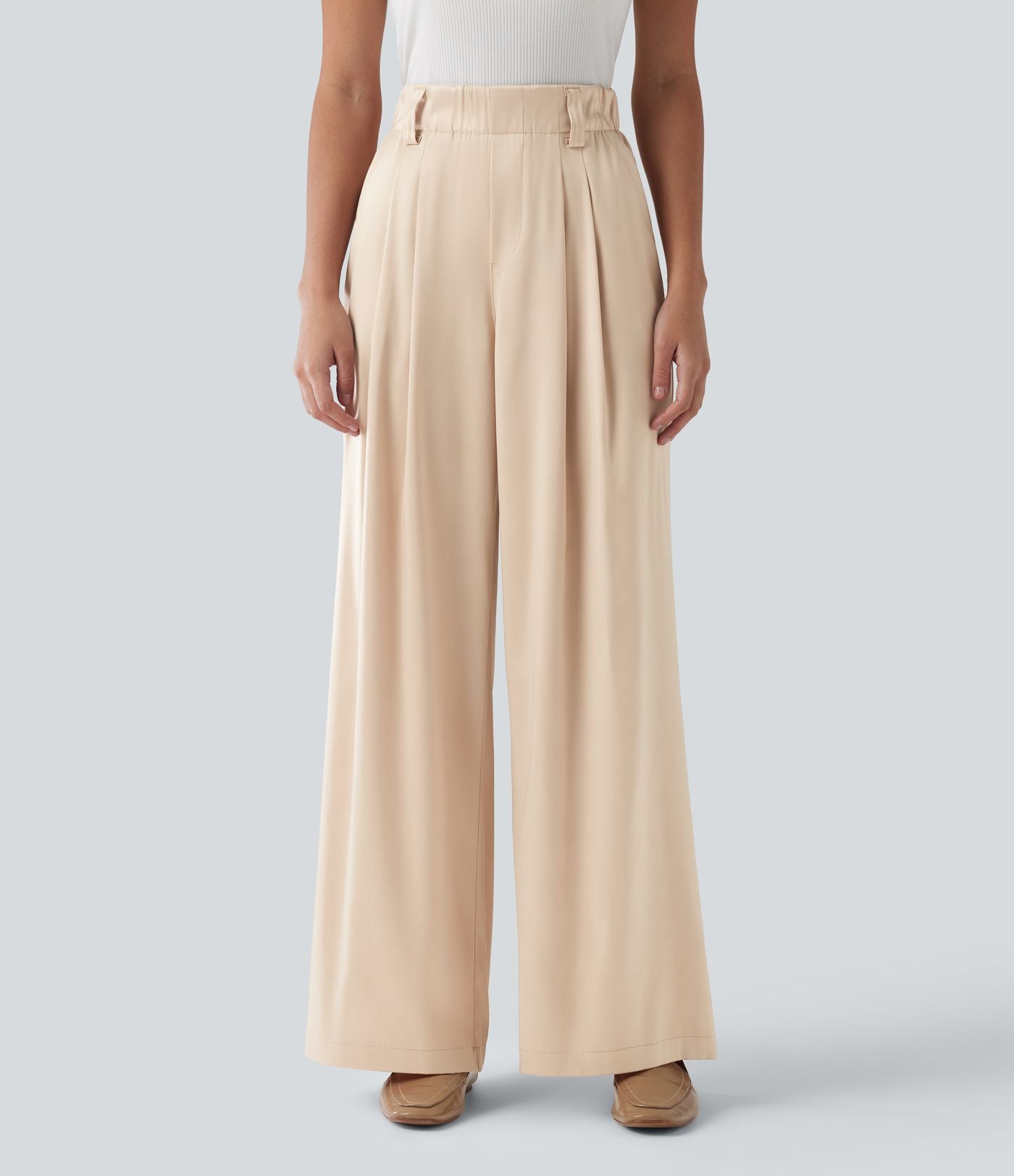 Pantalon tailleur Halara Flex™ large satin taille haute avec poches