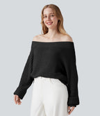 Pull épaules dénudées à manches longues