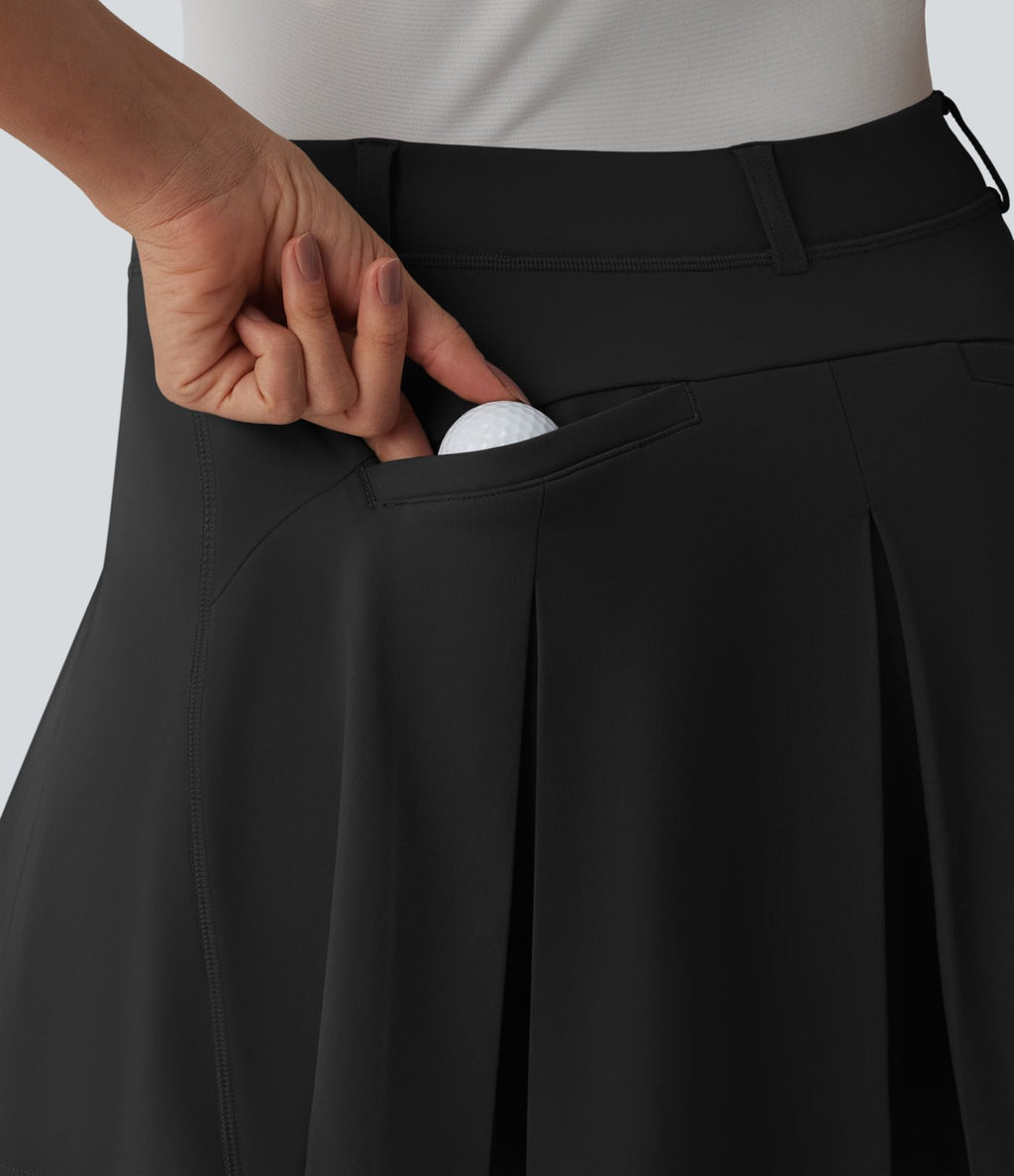 Jupe mini de golf plissée 2-en-1 DayStretch asymétrique taille mi-haute avec poches