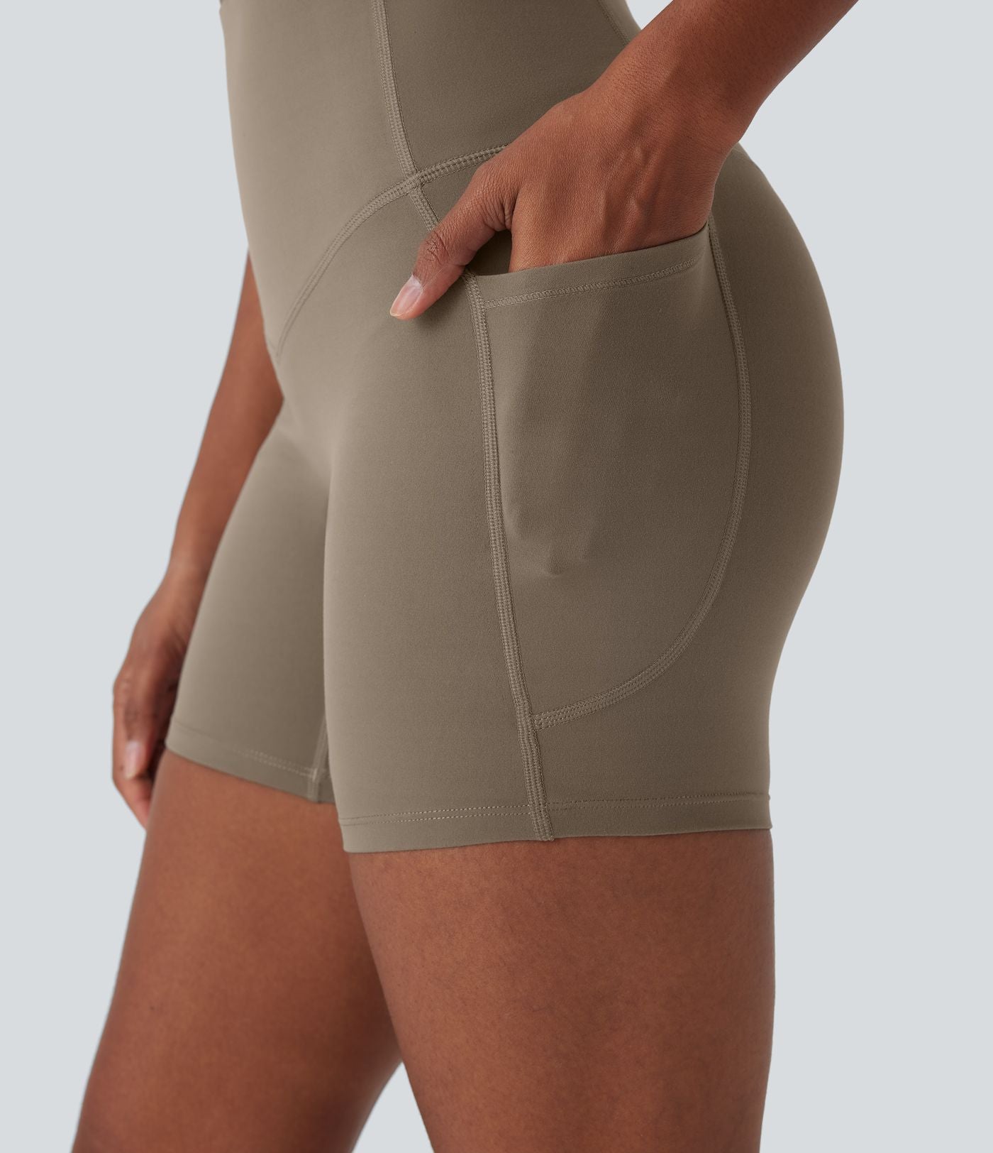 Short cycliste 12,5 cm d'entraînement gainant galbant taille haute avec poches Halara UltraSculpt™