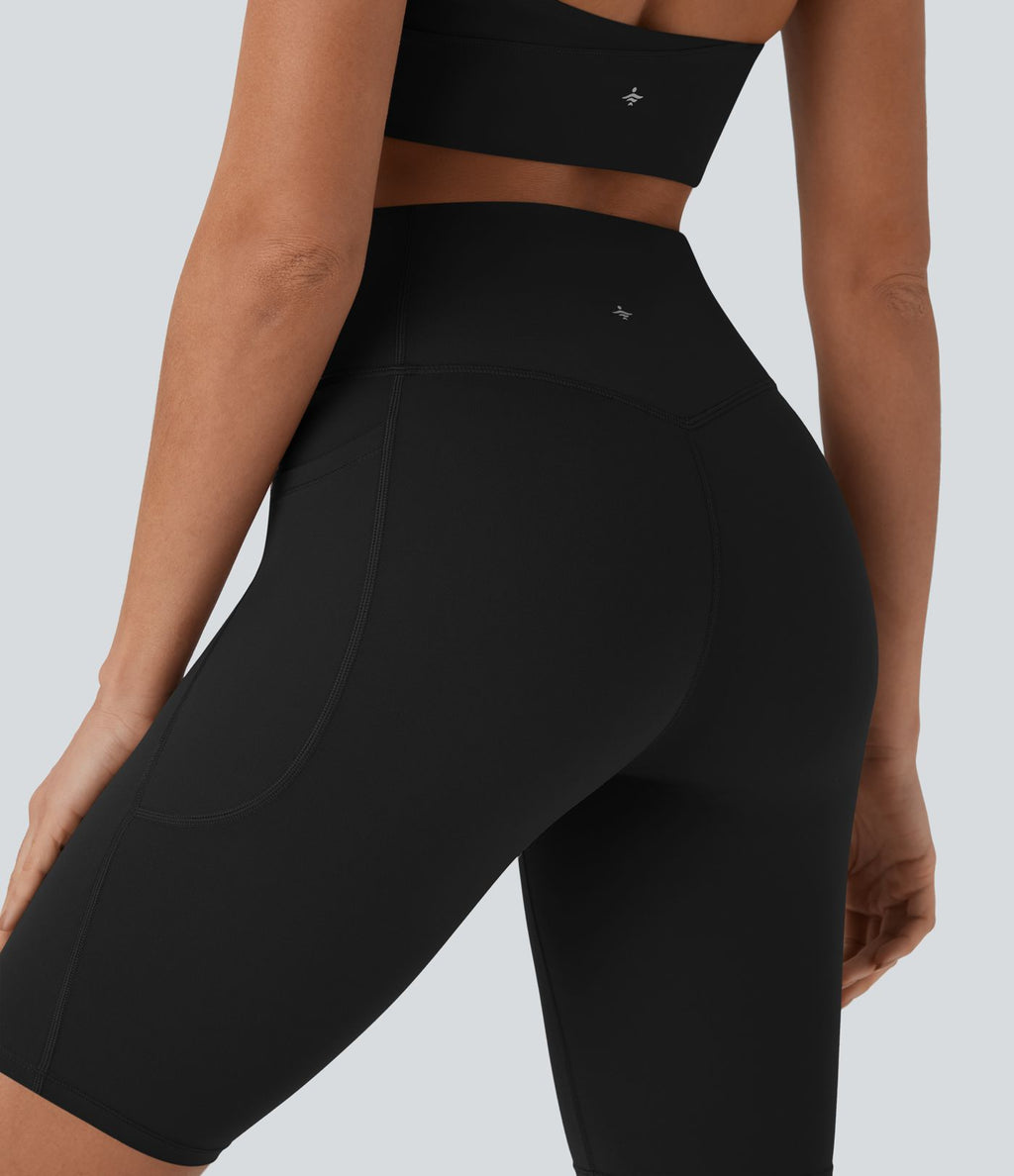 Short cycliste 22,8 cm d'entraînement gainant taille haute avec poches Halara UltraSculpt™
