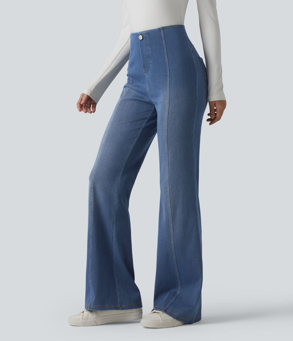 Halara Flex™ Jean évasé casual taille haute ventre plat avec poches