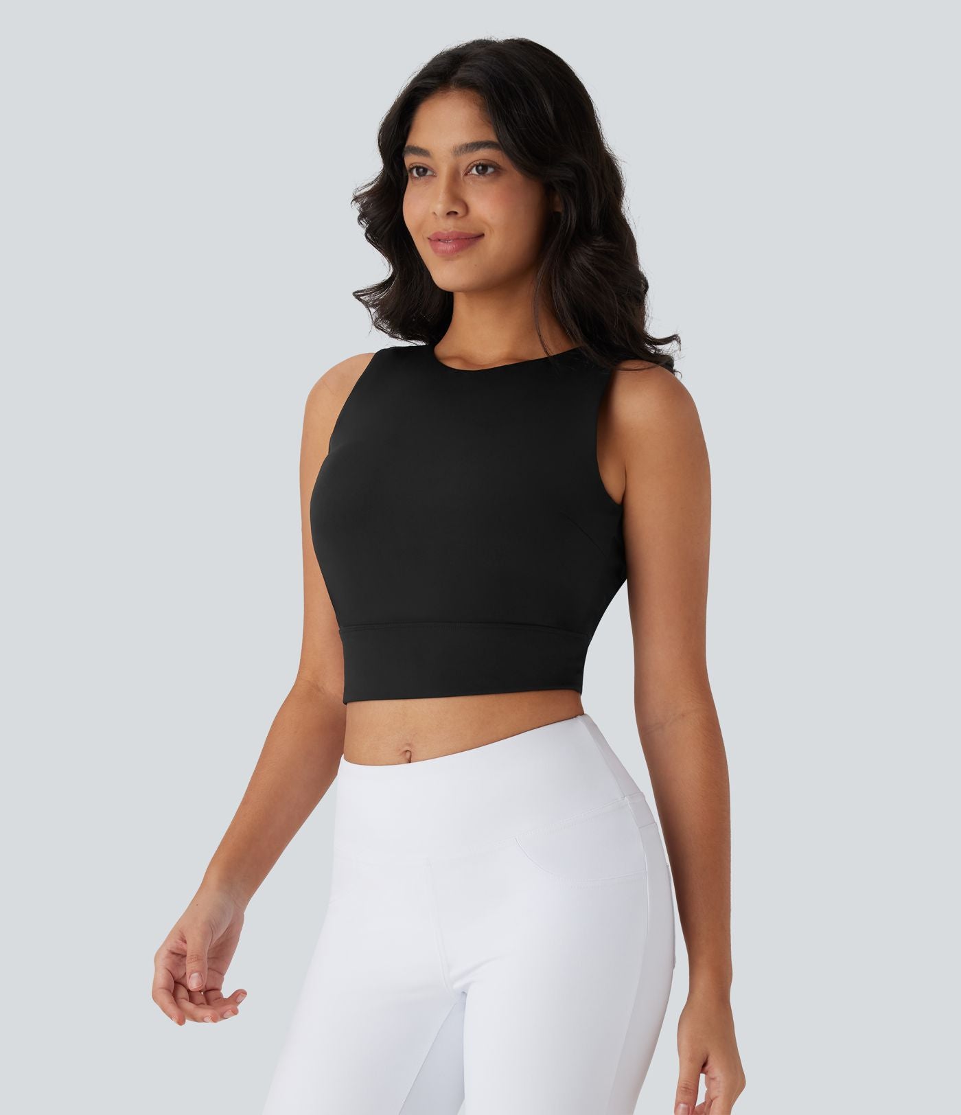 Débardeur décontracté court SoftlyZero™ Airy dos nu à col rond et effet frais InstantCool