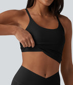 Brassière de yoga courte col U avec découpes et brassière intégrée