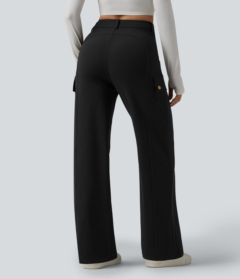 DayStretch Pantalon cargo décontracté taille haute coupe droite avec poches