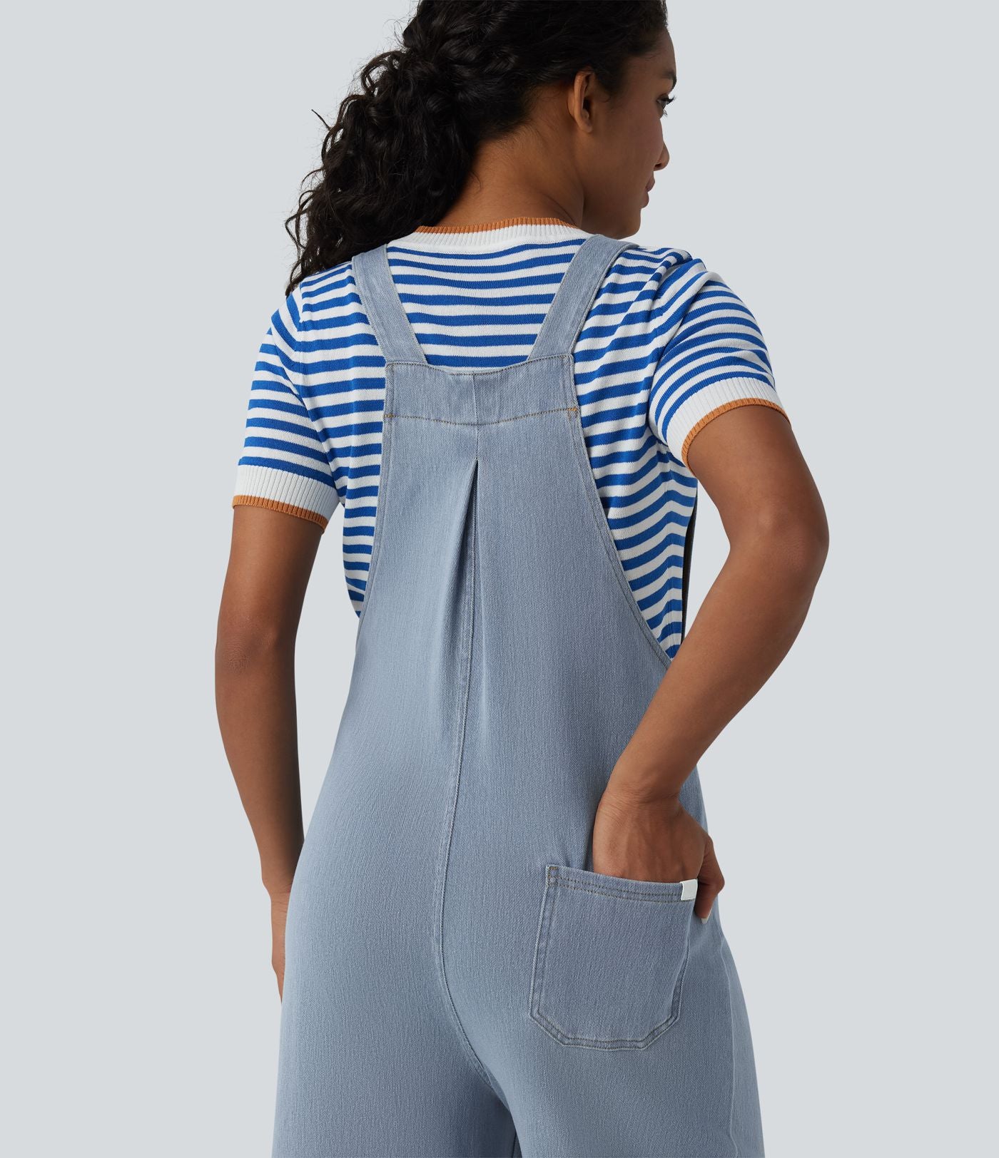 Halara Flex™ Salopette en denim coupe large avec poches