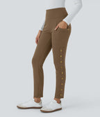 Pantalon taille haute ajusté longueur cheville avec poches décoratives DayStretch