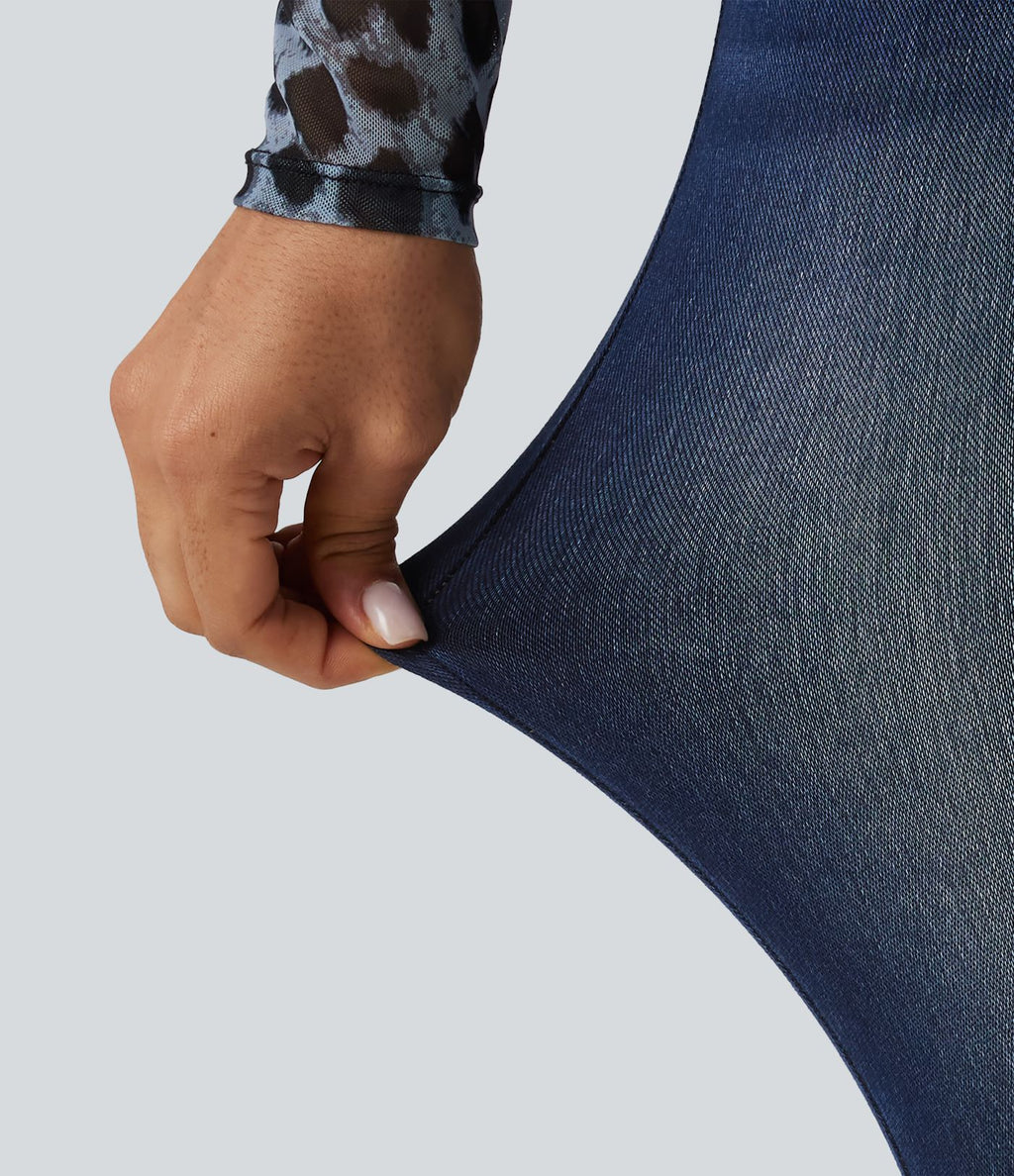 Halara Flex™ Jean slim casual capri taille haute avec fentes et poches