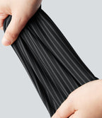 Pantalon de travail Halara Flex™ droit à rayures, taille haute, avec poches