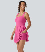Robe-short mini SoftlyZero™ Plush à encolure cœur avec coussinets amovibles, poches et bonnets B à E, accès facile Easy Peasy