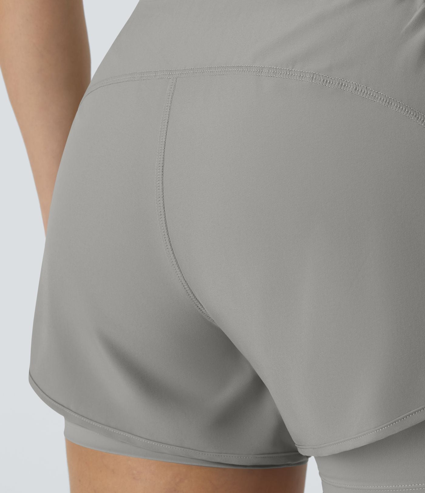 Breezeful™ Short 8,8cm Yoga Séchage Rapide 2 en 1 Taille Super Haute Ourlet Courbé Poches Latérales