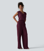 Combinaison casual sans manches col V cordon de serrage avec poches - Easy Peasy