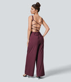 Breezeful™ Combinaison Casual Dos Nu Croisé avec Lacets et Poches Latérales à Séchage Rapide