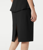 Robe tailleur midi sans manches col rond