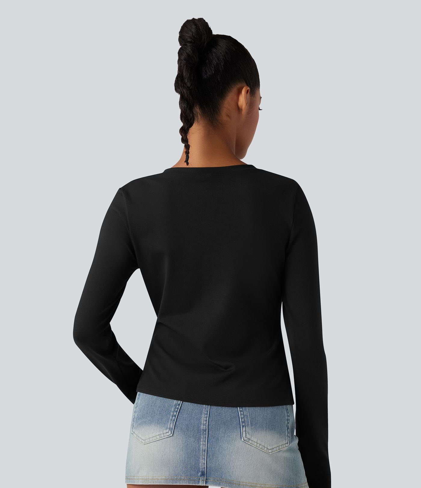 Haut col henley manches longues