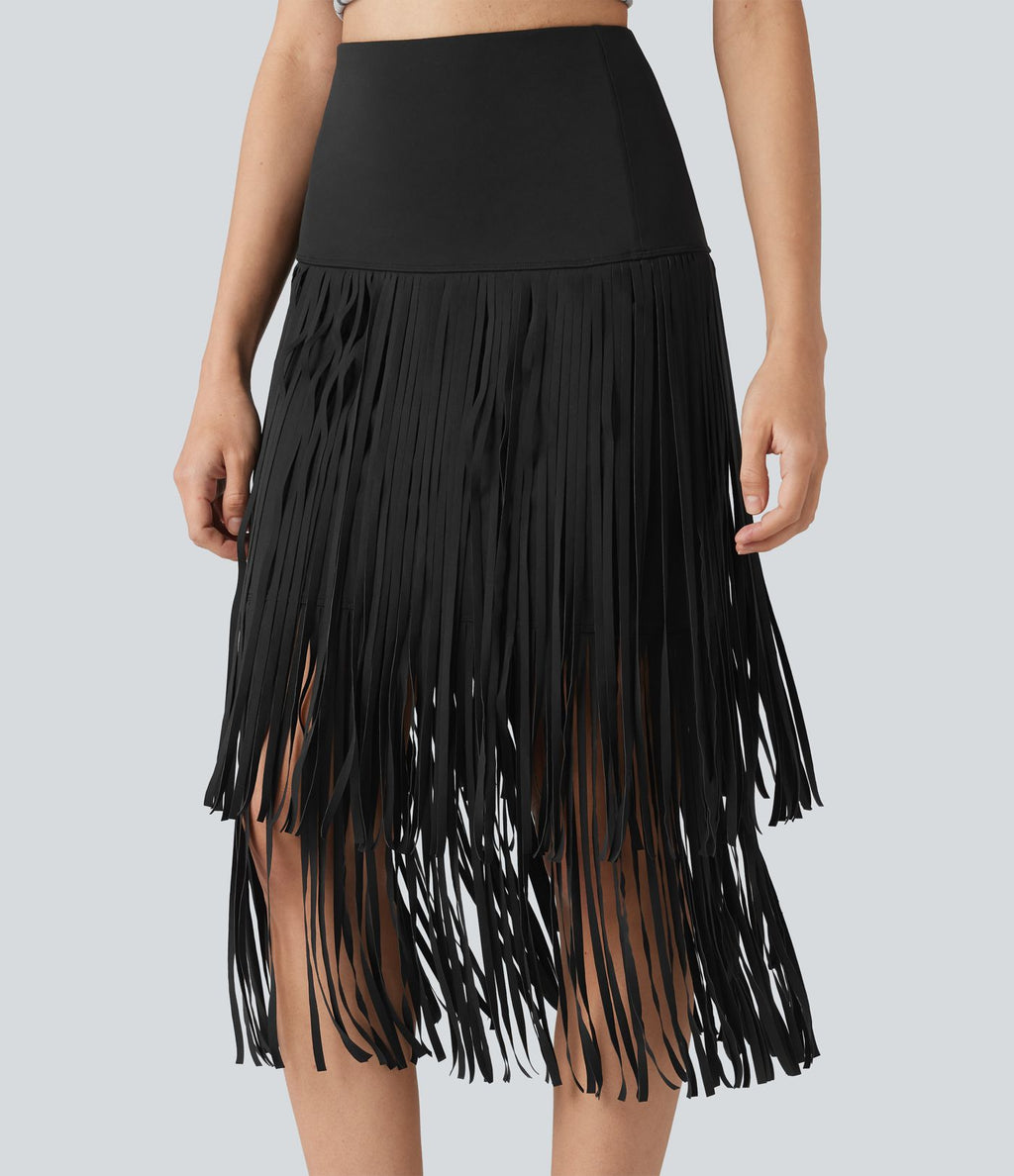 Jupe midi à franges taille haute Halara UltraSculpt™ Cool séchage rapide