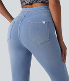 Legging 7/8 casual denim Halara Flex™ gainant taille haute avec poches