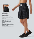Short de running Halara UltraSculpt™ gainant taille haute imprimé camouflage avec ourlet arrondi et poche - 23 cm